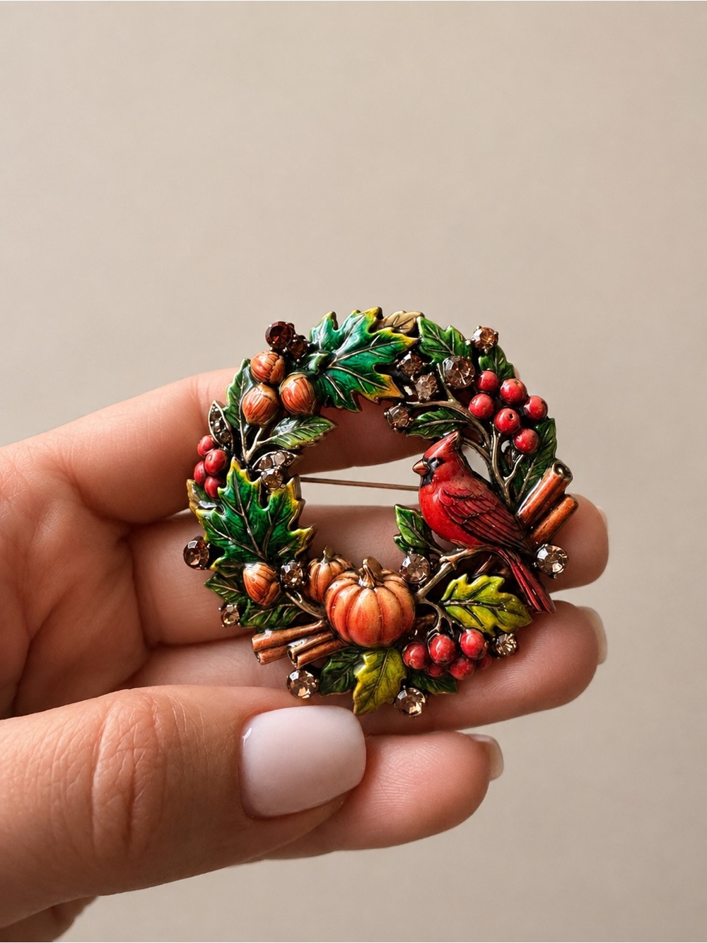 Autumn Wreath Brooch